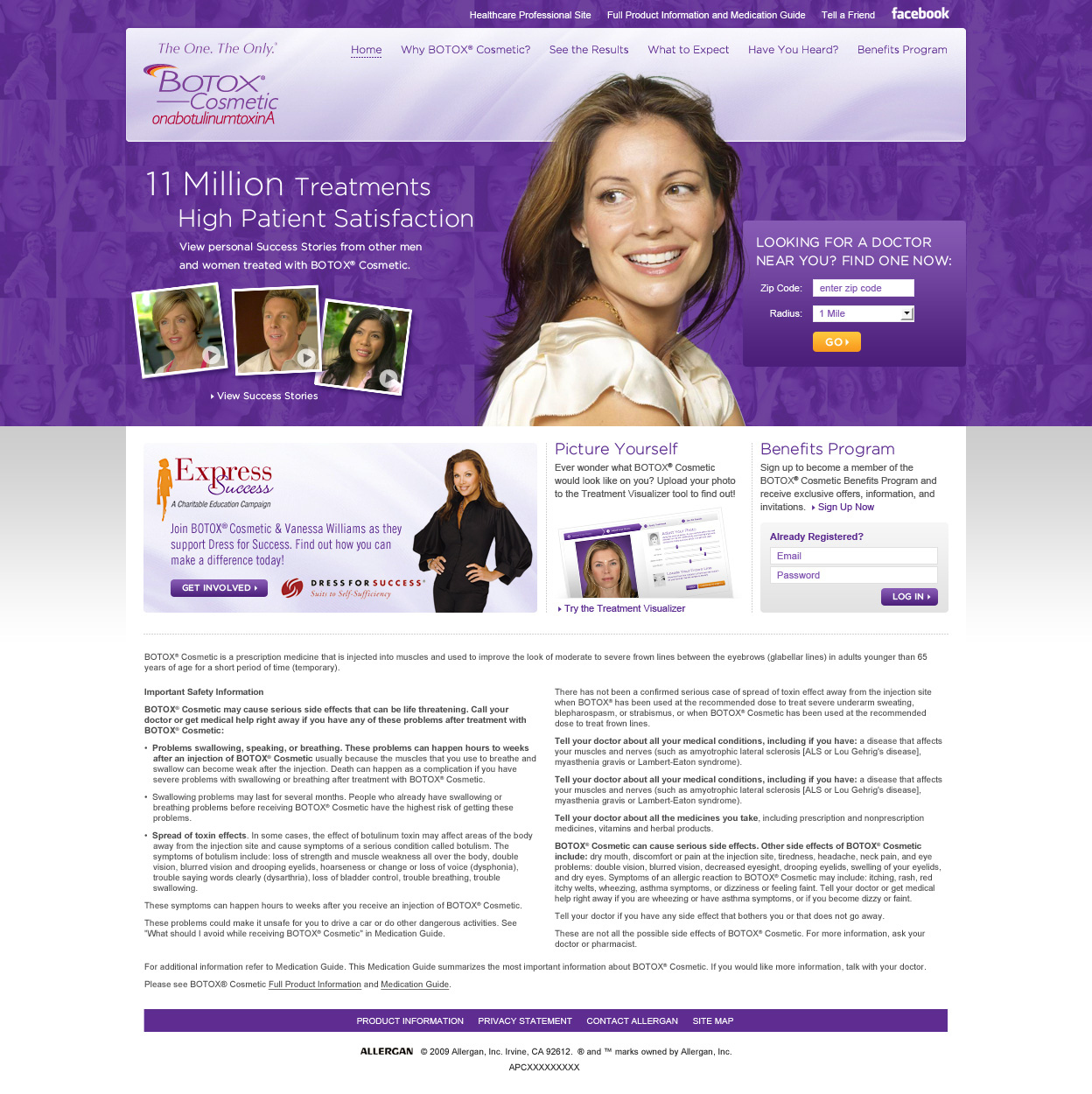 Botox Cosmetic Homepage