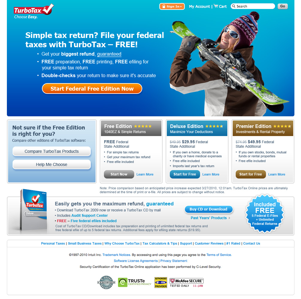 TurboTax Landing Page