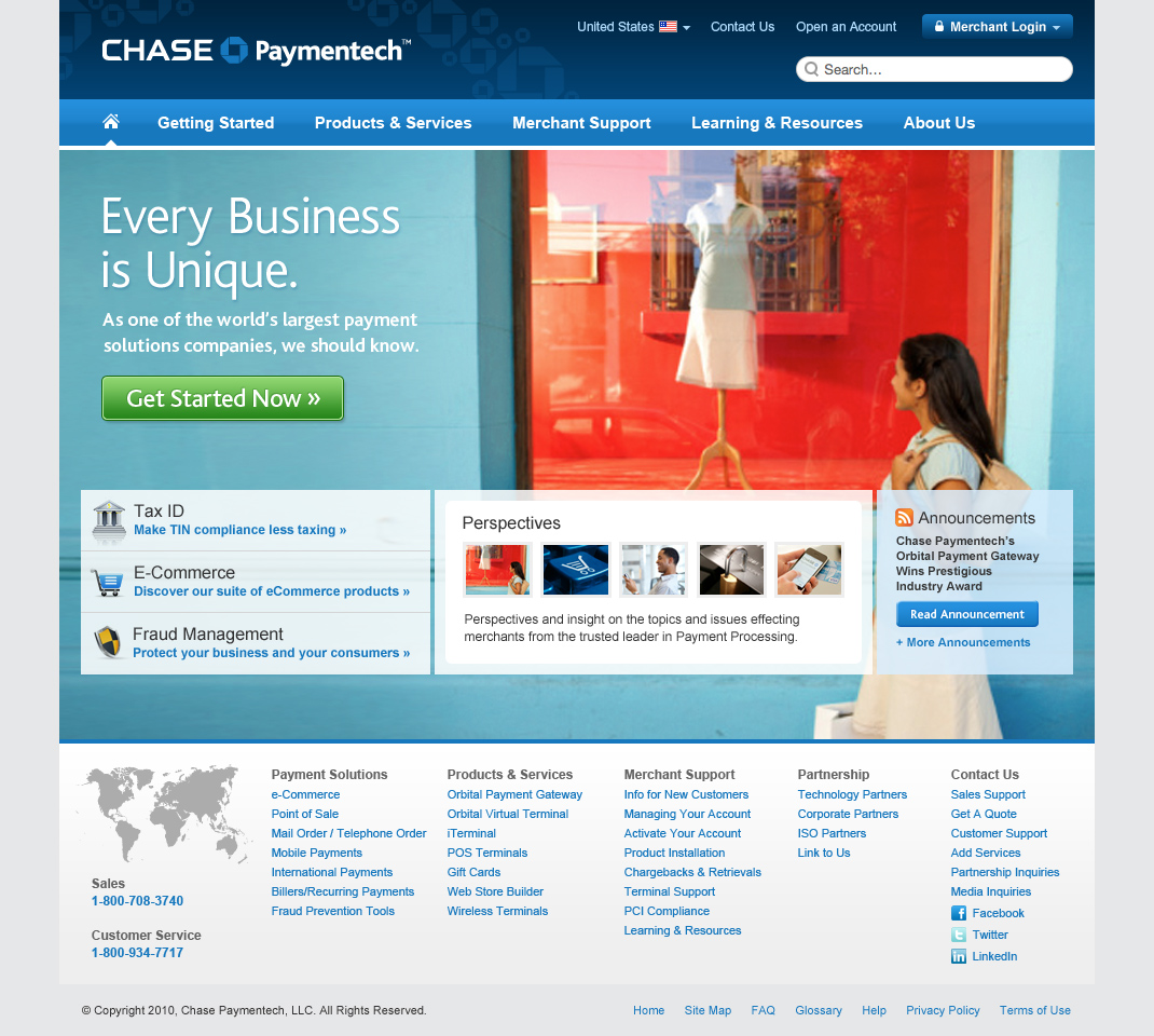 Chase Paymentech Homepage