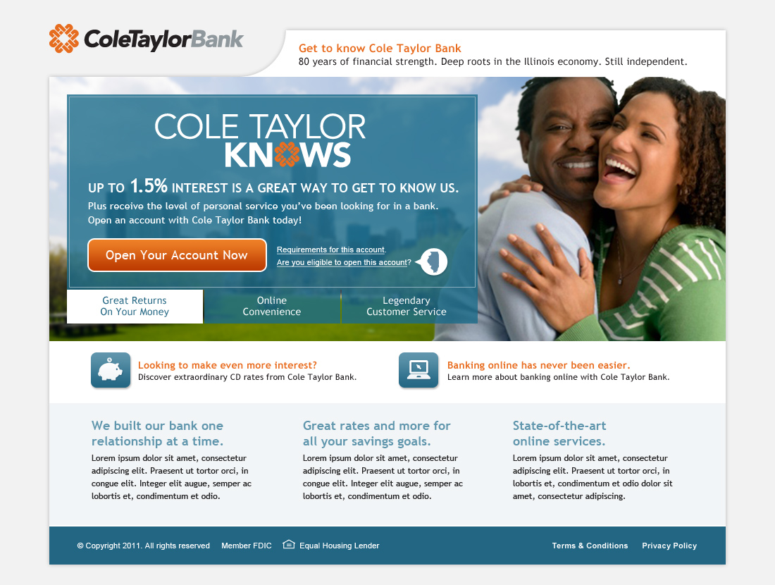 Cole Taylor Bank Microsite