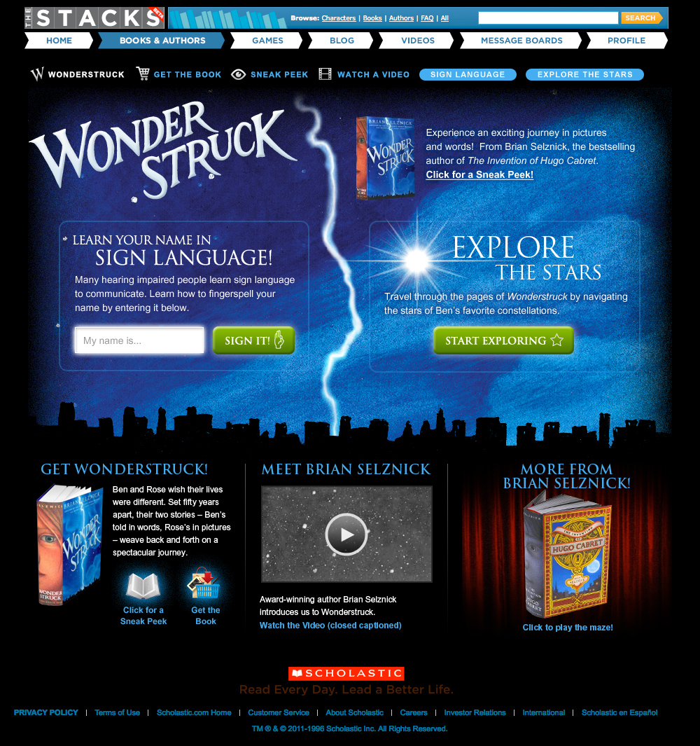 Scholastic Wonderstruck