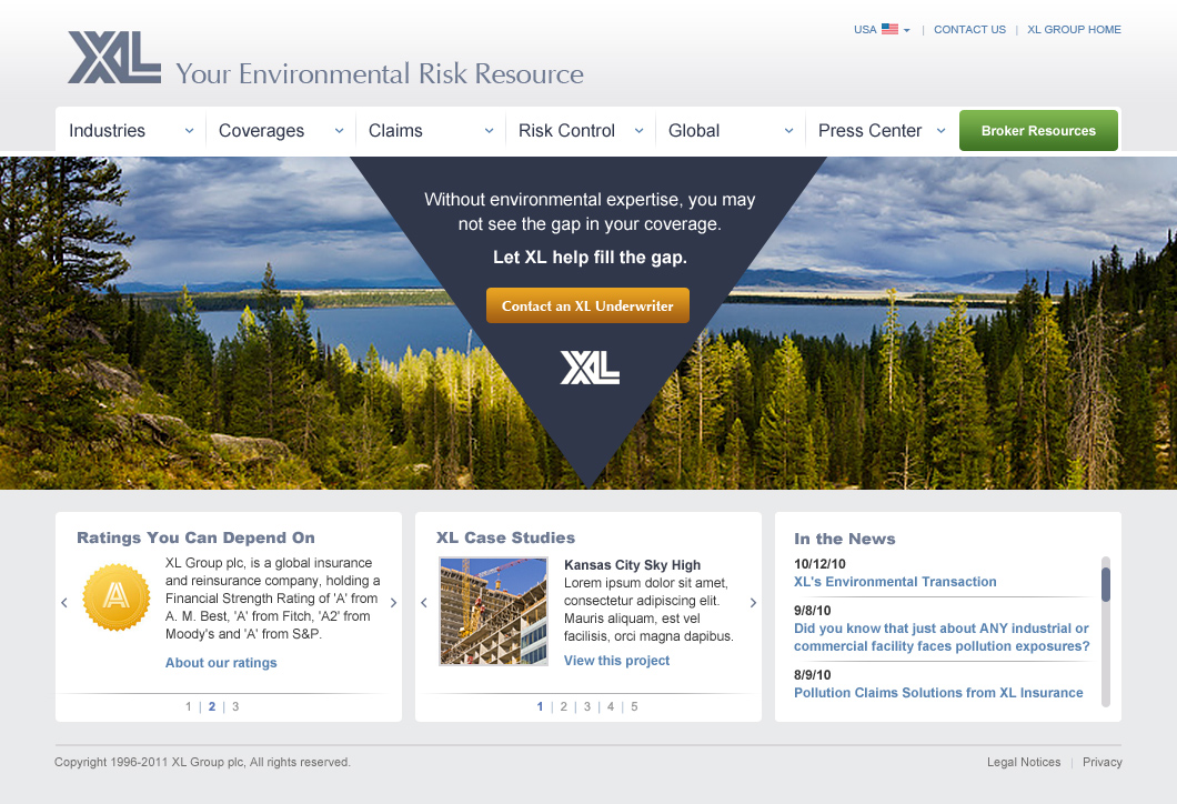 XL Insurance Environmental Homepage